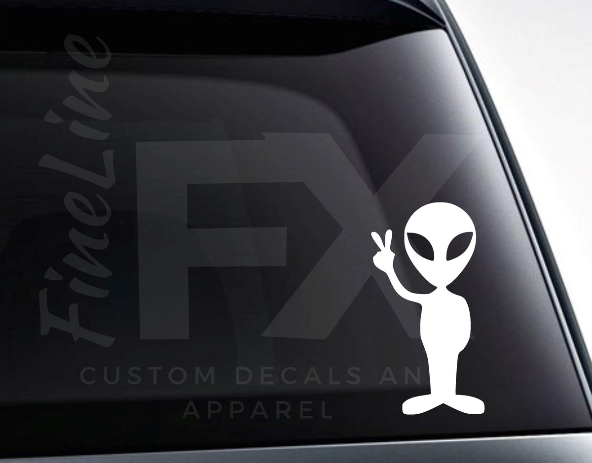 2x Auto Aufkleber Alien Peace Autospiegel Fun Sticker online kaufen