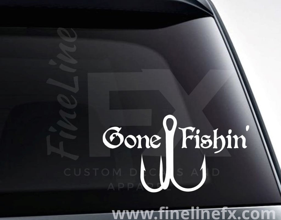 Gone Fishing Vinyl Decal Sticker – FineLineFX Vinyl Decals & Car