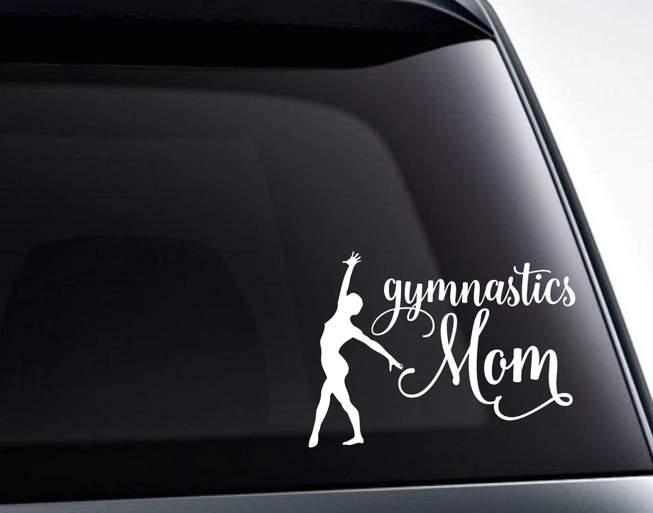  Gymnast Gymnastics Silhouette Sports Vinyl Sticker Car Decal  (6 Black)