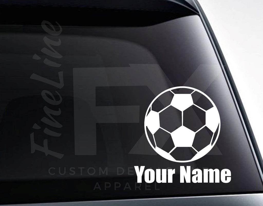 Soccer Ball with Custom Name Vinyl Decal Sticker / Decal For Cars, Laptops, Tumblers And More