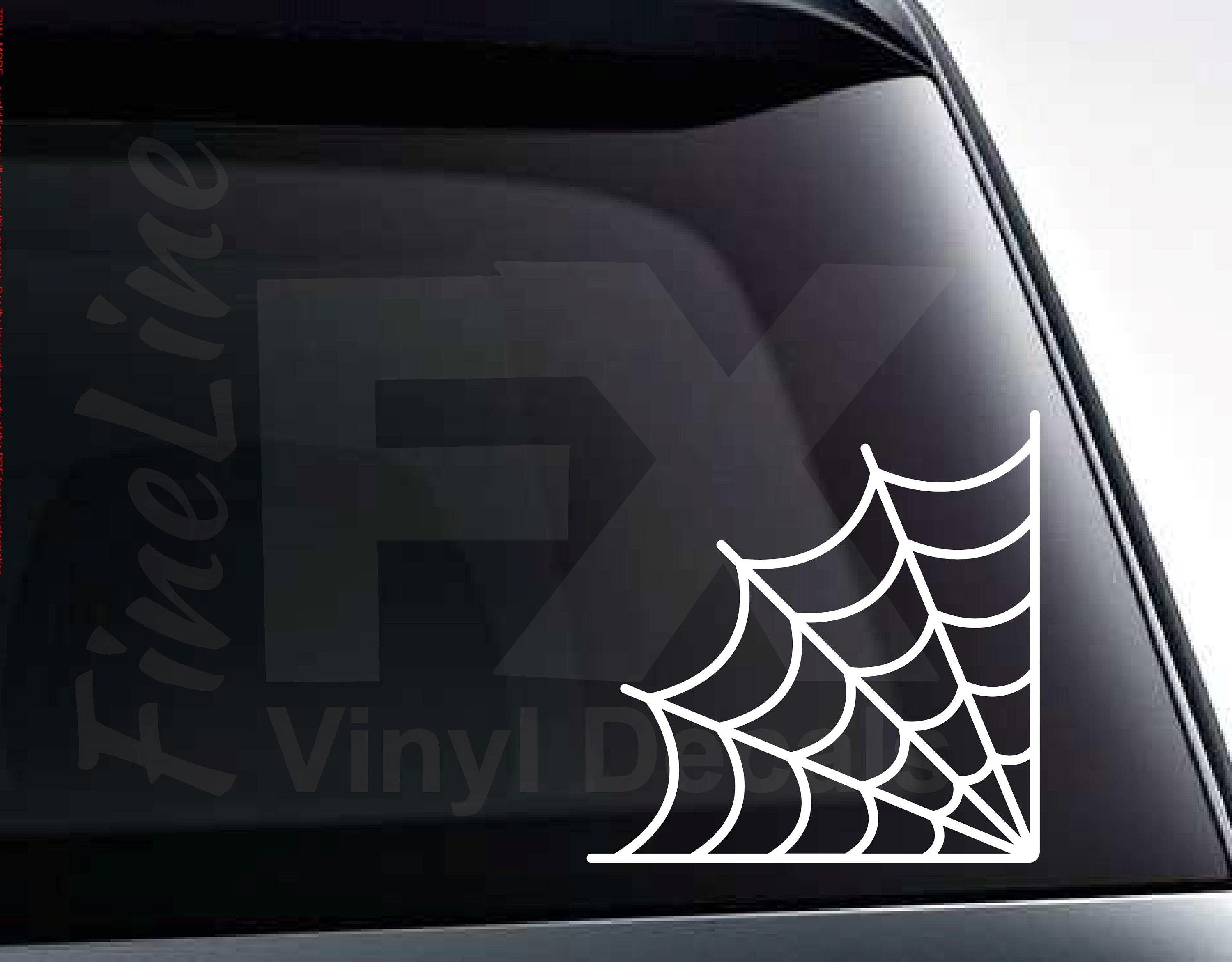 Corner Spider Web Decal Sticker 10 X 7 