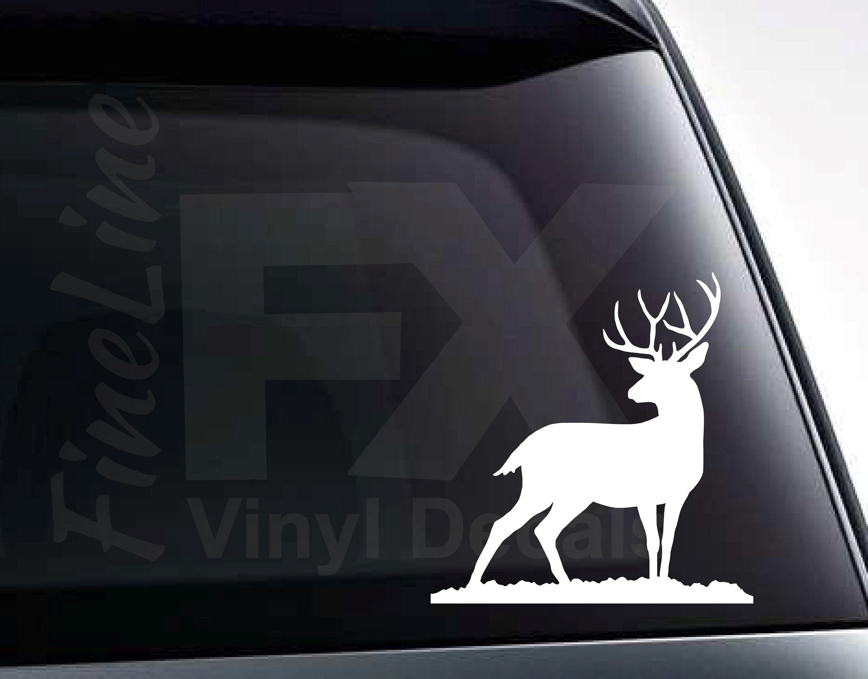 Deer Hunting Buck Vinyl Die Cut Car Decal Sticker - FREE SHIP