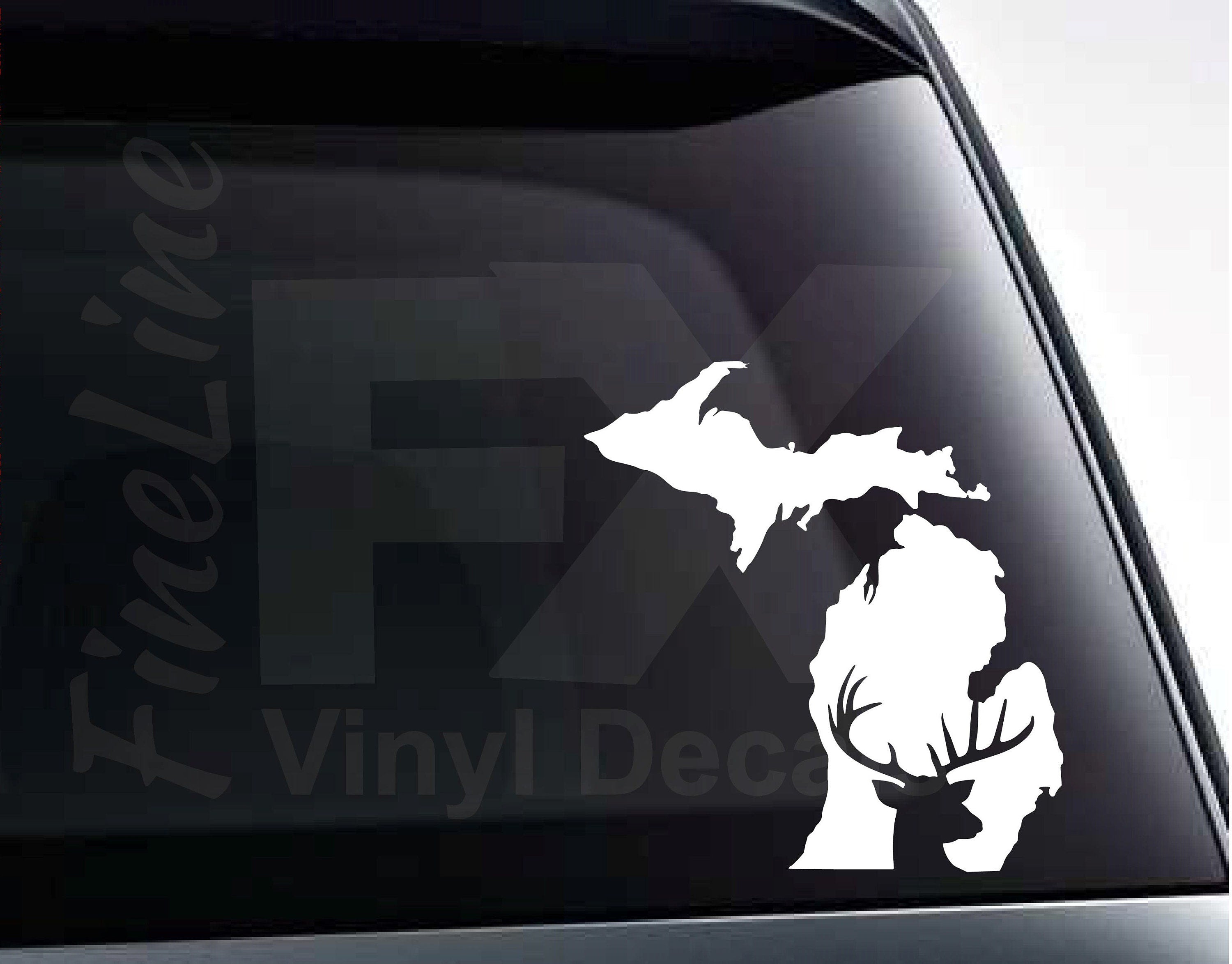 Michigan Deer Hunter Hunting Buck Outdoor Car Window Vinyl Decal Sticker  01227