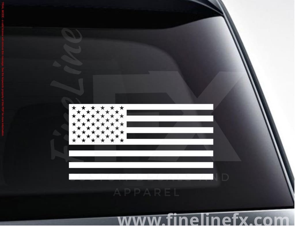 USA American Flag 1 Color Vinyl Decal Sticker