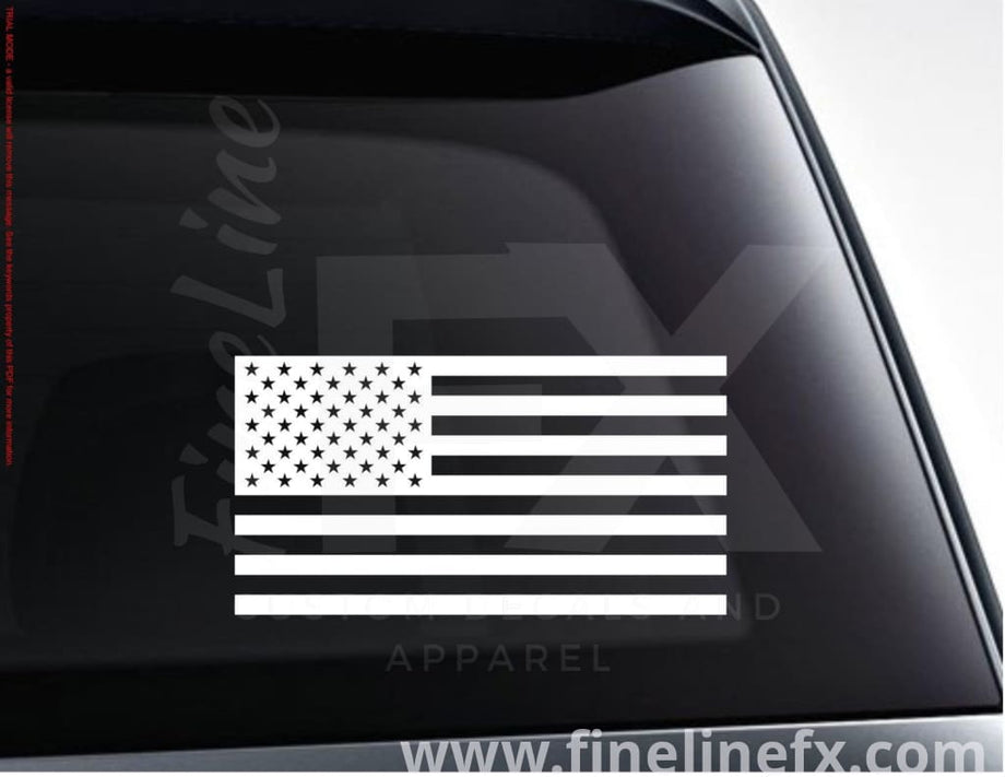 USA American Flag 1 Color Vinyl Decal Sticker – FineLineFX Vinyl